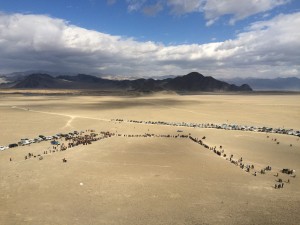 View of the festival 'arena' from the top of the mountain