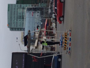 Crazy policeman in the middle of the intersection